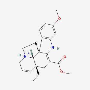 molecular formula C22H27N2O3+ B1261642 16-甲氧基塔伯索尼鎓(1+) 