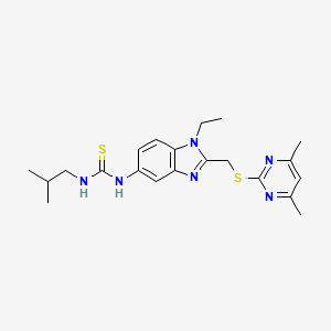 1-(2-{[(4,6-dimethylpyrimidin-2-yl)sulfanyl]methyl}-1-ethyl-1H-benzimidazol-5-yl)-3-(2-methylpropyl)thiourea