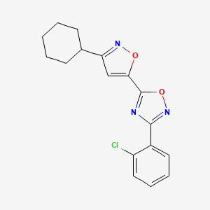 3-(2-Chlorophenyl)-5-(3-cyclohexyl-1,2-oxazol-5-yl)-1,2,4-oxadiazole