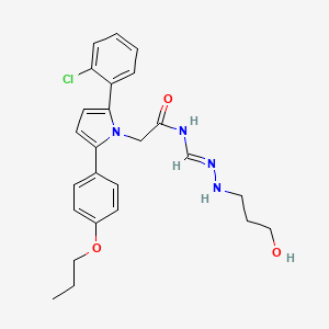 1H-Pyrrole-1-acetamide,2-(2-chlorophenyl)-N-[[(3-hydroxypropyl)amino]iminomethyl]-5-(4-propoxyphenyl)-