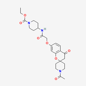 ethyl 4-[[2-(1'-acetyl-4-oxospiro[3H-chromene-2,4'-piperidine]-7-yl)oxyacetyl]amino]piperidine-1-carboxylate