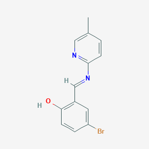 molecular formula C13H11BrN2O B12616514 Phenol, 4-bromo-2-[(E)-((5-methyl-2-pyridinyl)imino)methyl]- CAS No. 918667-03-5