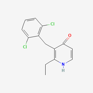 3-[(2,6-Dichlorophenyl)methyl]-2-ethylpyridin-4(1H)-one