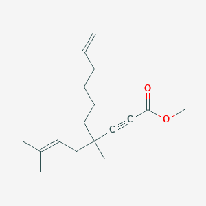 Methyl 4-methyl-4-(3-methylbut-2-EN-1-YL)dec-9-EN-2-ynoate