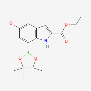 Ethyl 5-methoxy-7-(4,4,5,5-tetramethyl-1,3,2-dioxaborolan-2-YL)-1H-indole-2-carboxylate