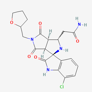 2-[(1S,3S,3aS,6aR)-7'-chloro-2',4,6-trioxo-5-(oxolan-2-ylmethyl)spiro[1,2,3a,6a-tetrahydropyrrolo[3,4-c]pyrrole-3,3'-1H-indole]-1-yl]acetamide