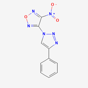 molecular formula C10H6N6O3 B12616886 3-Nitro-4-(4-phenyl-1H-1,2,3-triazol-1-yl)-1,2,5-oxadiazole CAS No. 918655-07-9