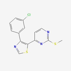 4-[4-(3-Chlorophenyl)-1,3-thiazol-5-yl]-2-(methylsulfanyl)pyrimidine