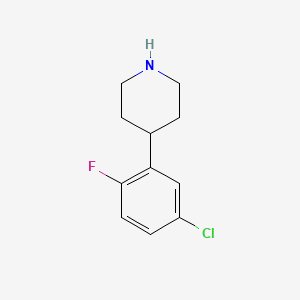 molecular formula C11H13ClFN B12616988 4-(5-Chloro-2-fluorophenyl)piperidine 