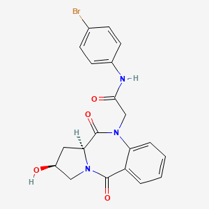 N-(4-bromophenyl)-2-[(2S,11aS)-2-hydroxy-5,11-dioxo-2,3,11,11a-tetrahydro-1H-pyrrolo[2,1-c][1,4]benzodiazepin-10(5H)-yl]acetamide