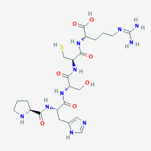 molecular formula C23H38N10O7S B12617056 L-Prolyl-L-histidyl-L-seryl-L-cysteinyl-N~5~-(diaminomethylidene)-L-ornithine CAS No. 915775-04-1