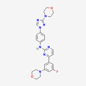 molecular formula C26H27FN8O2 B1261713 N-[(2z)-4-(3-氟-5-吗啉-4-基苯基)嘧啶-2(1h)-亚甲基]-4-(3-吗啉-4-基-1h-1,2,4-三唑-1-基)苯胺 