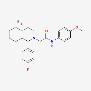 molecular formula C24H29FN2O3 B12617231 2-[1-(4-fluorophenyl)-4a-hydroxyoctahydroisoquinolin-2(1H)-yl]-N-(4-methoxyphenyl)acetamide 