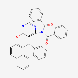 molecular formula C35H23N3O3 B1261730 N-苯甲酰-N-(18-苯基-11-氧杂-13,15-二氮杂四环[8.8.0.02,7.012,17]十八-1(10),2,4,6,8,12,14,16-八烯-16-基)苯甲酰胺 