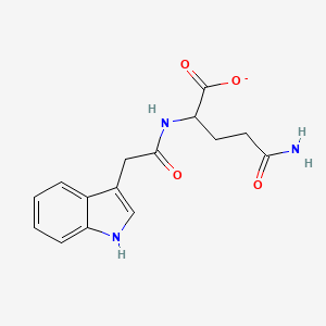 molecular formula C15H16N3O4- B1261734 吲哚-3-乙酰基-谷氨酰胺 