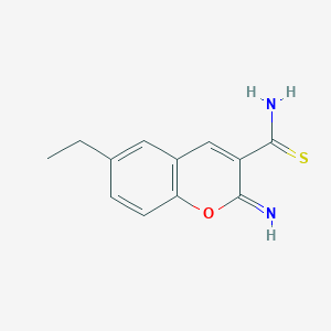 molecular formula C12H12N2OS B12617361 6-Ethyl-2-imino-2H-1-benzopyran-3-carbothioamide CAS No. 919092-06-1