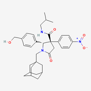 molecular formula C33H41N3O5 B1261740 (2R,3R)-1-(1-金刚烷基甲基)-2-[4-(羟甲基)苯基]-N-(2-甲基丙基)-3-(4-硝基苯基)-5-氧代-3-吡咯烷甲酰胺 