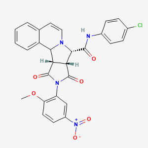 molecular formula C28H21ClN4O6 B12617416 (11S,12R,16S)-N-(4-chlorophenyl)-14-(2-methoxy-5-nitrophenyl)-13,15-dioxo-10,14-diazatetracyclo[8.6.0.02,7.012,16]hexadeca-2,4,6,8-tetraene-11-carboxamide 