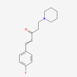 molecular formula C16H20FNO B12617465 1-(4-Fluorophenyl)-5-(piperidin-1-yl)pent-1-en-3-one CAS No. 918519-34-3