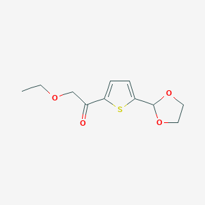 molecular formula C11H14O4S B12617501 5-(1,3-Dioxolan-2-yl)-2-(ethoxyacetyl)thiophene CAS No. 898772-35-5