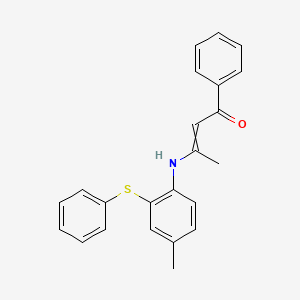 molecular formula C23H21NOS B12617522 3-[4-Methyl-2-(phenylsulfanyl)anilino]-1-phenylbut-2-en-1-one CAS No. 919083-49-1