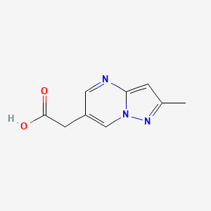 molecular formula C9H9N3O2 B12617606 2-(2-Methylpyrazolo[1,5-A]pyrimidin-6-YL)acetic acid 