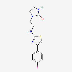 molecular formula C14H15FN4OS B12617654 1-(2-{[4-(4-Fluorophenyl)-1,3-thiazol-2-yl]amino}ethyl)imidazolidin-2-one CAS No. 918146-33-5