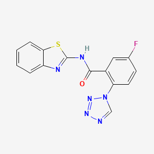 molecular formula C15H9FN6OS B12617662 N-[(2Z)-1,3-benzothiazol-2(3H)-ylidene]-5-fluoro-2-(1H-tetrazol-1-yl)benzamide 