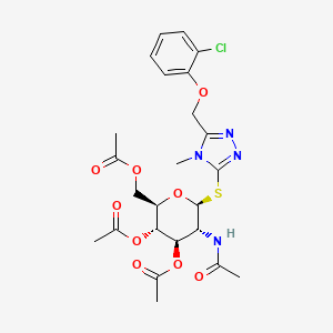 molecular formula C24H29ClN4O9S B12617684 [(2R,3S,4R,5R,6S)-5-acetamido-3,4-diacetyloxy-6-[[5-[(2-chlorophenoxy)methyl]-4-methyl-1,2,4-triazol-3-yl]sulfanyl]oxan-2-yl]methyl acetate 