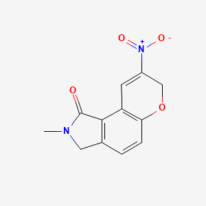 molecular formula C12H10N2O4 B12617694 2-Methyl-8-nitro-2,3-dihydropyrano[3,2-e]isoindol-1(7h)-one CAS No. 917884-90-3