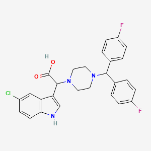 molecular formula C27H24ClF2N3O2 B12617711 {4-[bis(4-fluorophenyl)methyl]piperazin-1-yl}(5-chloro-1H-indol-3-yl)acetic acid 