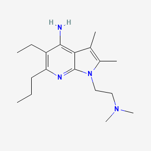 molecular formula C18H30N4 B12617793 1-[2-(dimethylamino)ethyl]-5-ethyl-2,3-dimethyl-6-propyl-1H-pyrrolo[2,3-b]pyridin-4-amine 