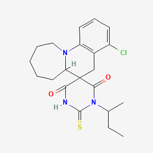 molecular formula C21H26ClN3O2S B12617800 1-butan-2-yl-4'-chloro-2-sulfanylidenespiro[1,3-diazinane-5,6'-6a,7,8,9,10,11-hexahydro-5H-azepino[1,2-a]quinoline]-4,6-dione 