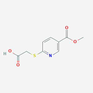 molecular formula C9H9NO4S B12617823 {[5-(Methoxycarbonyl)pyridin-2-yl]sulfanyl}acetic acid CAS No. 921212-00-2