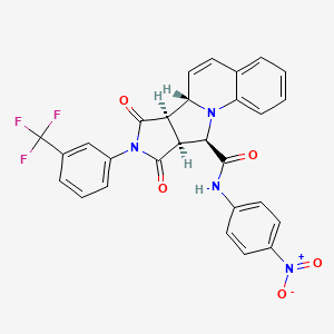 (10S,11R,15S,16R)-N-(4-nitrophenyl)-12,14-dioxo-13-[3-(trifluoromethyl)phenyl]-1,13-diazatetracyclo[8.6.0.02,7.011,15]hexadeca-2,4,6,8-tetraene-16-carboxamide