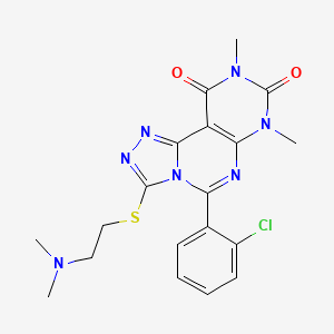 5-(2-chlorophenyl)-3-{[2-(dimethylamino)ethyl]sulfanyl}-7,9-dimethylpyrimido[5,4-e][1,2,4]triazolo[4,3-c]pyrimidine-8,10(7H,9H)-dione