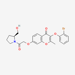 3-(2-bromophenoxy)-7-[2-[(2S)-2-(hydroxymethyl)pyrrolidin-1-yl]-2-oxoethoxy]-2-methylchromen-4-one