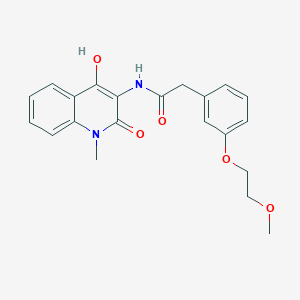 N-(4-Hydroxy-1-methyl-2-oxo-1,2-dihydroquinolin-3-yl)-2-[3-(2-methoxyethoxy)phenyl]acetamide