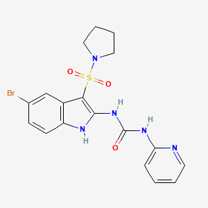 N-[5-Bromo-3-(pyrrolidine-1-sulfonyl)-1H-indol-2-yl]-N'-pyridin-2-ylurea