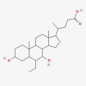 molecular formula C26H44O4 B1261878 6-Ethylchenodeoxycholic acid 