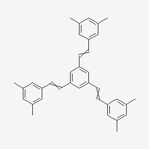 molecular formula C36H36 B12618796 1,1',1''-[Benzene-1,3,5-triyltri(ethene-2,1-diyl)]tris(3,5-dimethylbenzene) CAS No. 920985-20-2