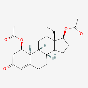 molecular formula C23H32O5 B1261884 17-Acetoxy-18-methyl-4-estren-3-one CAS No. 85761-68-8