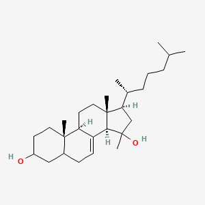molecular formula C28H48O2 B1261885 (9R,10S,13R,14R,17R)-10,13,15-trimethyl-17-[(2R)-6-methylheptan-2-yl]-1,2,3,4,5,6,9,11,12,14,16,17-dodecahydrocyclopenta[a]phenanthrene-3,15-diol 