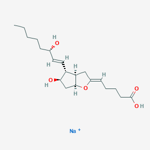 molecular formula C20H32NaO5+ B1261887 sodium;(5Z)-5-[(3aR,4R,5R,6aS)-5-hydroxy-4-[(E,3S)-3-hydroxyoct-1-enyl]-3,3a,4,5,6,6a-hexahydrocyclopenta[b]furan-2-ylidene]pentanoic acid 