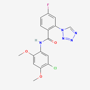 N-(5-chloro-2,4-dimethoxyphenyl)-4-fluoro-2-(1H-tetrazol-1-yl)benzamide