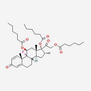 [2-[(8S,9R,10S,11S,13S,14S,16R,17R)-9-fluoro-11,17-di(hexanoyloxy)-10,13,16-trimethyl-3-oxo-6,7,8,11,12,14,15,16-octahydrocyclopenta[a]phenanthren-17-yl]-2-oxoethyl] hexanoate