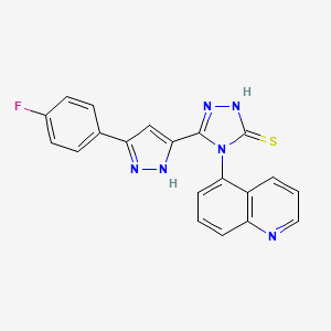 3-[3-(4-fluorophenyl)-1H-pyrazol-5-yl]-4-quinolin-5-yl-1H-1,2,4-triazole-5-thione