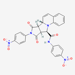 (10S,11R,15S,16R)-N,13-bis(4-nitrophenyl)-12,14-dioxo-1,13-diazatetracyclo[8.6.0.02,7.011,15]hexadeca-2,4,6,8-tetraene-16-carboxamide