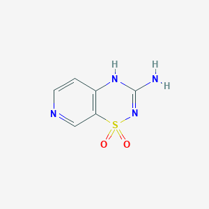 B126191 1,1-dioxo-4H-pyrido[4,3-e][1,2,4]thiadiazin-3-amine CAS No. 152382-58-6