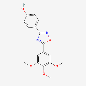 molecular formula C17H16N2O5 B12619336 4-[5-(3,4,5-Trimethoxyphenyl)-1,2,4-oxadiazol-3(2H)-ylidene]cyclohexa-2,5-dien-1-one CAS No. 921819-99-0